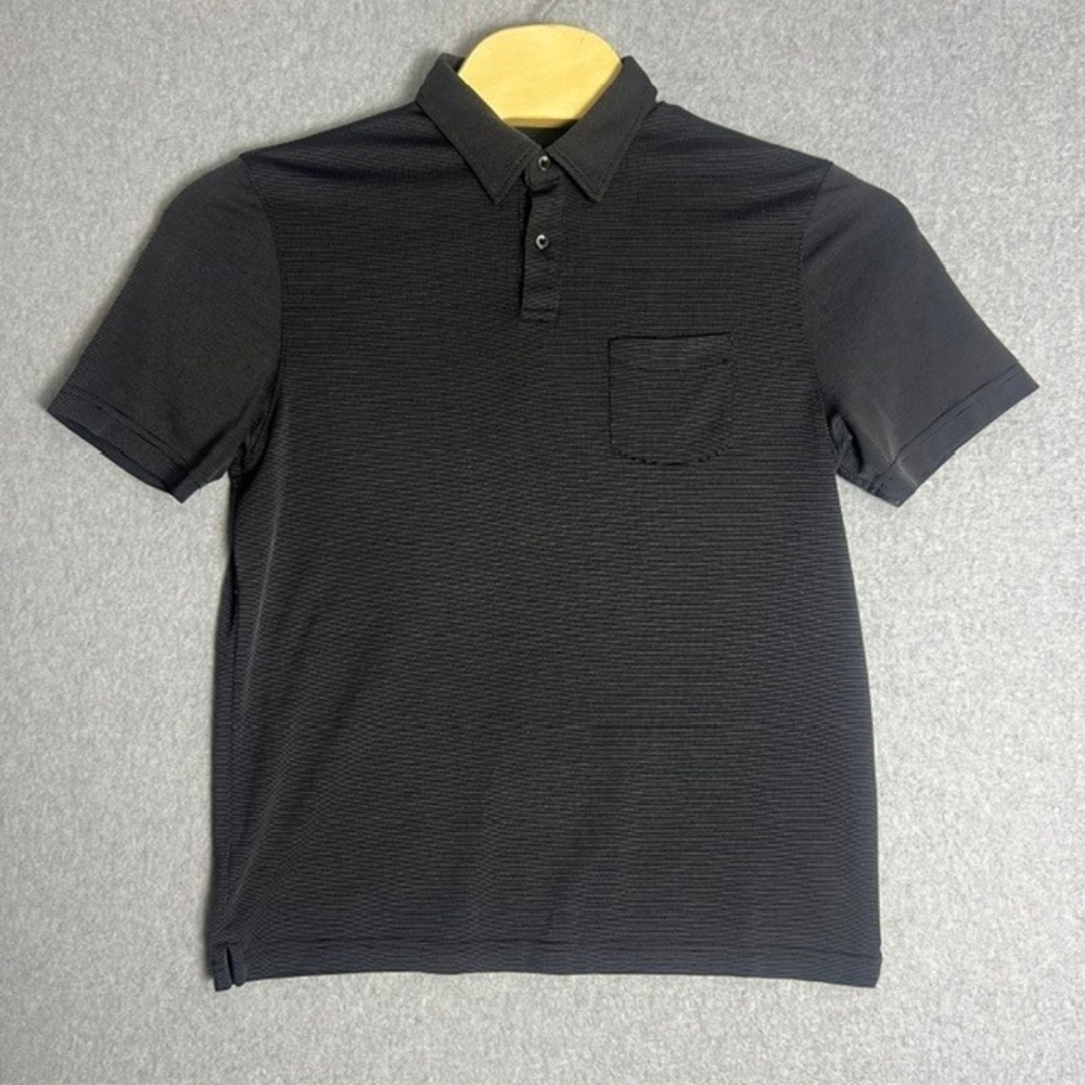 John Henry Men's Black Short Sleeve Casual Polo Shirt‎ with Pocket Size Medium